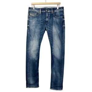 Diesel Thavar 0827L Stretch Slim Skinny Jeans Blue Denim Mens 31 x 30 Faded Wash